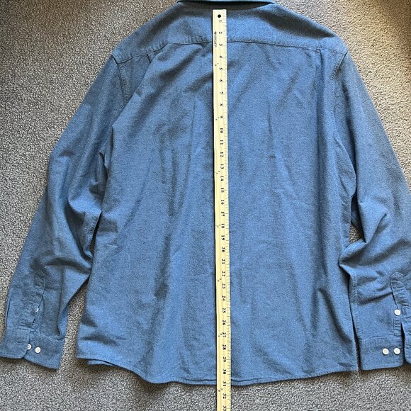The Normal Brand Men’s Chamois Woven Button Front Shirt Blue | Sz XXL - Picture 6 of 9